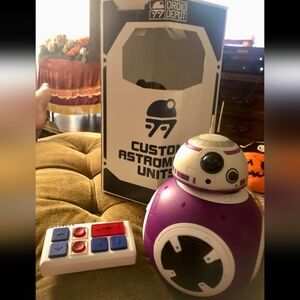 Purple and White Custom Astromech Droid with Remote